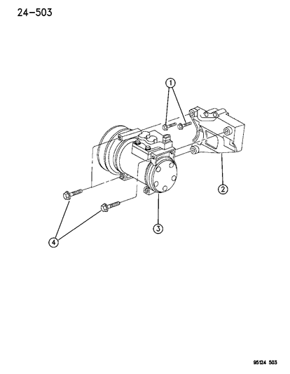 1995 Dodge Neon Compressor & Mounting Diagram 2 - Thumbnail