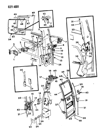 1988 Dodge Ram Van Lock Actuator Diagram for 4467250