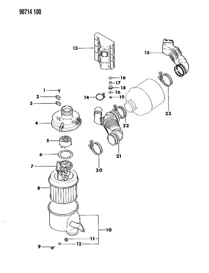 1990 Dodge Colt Air Cleaner Diagram 2 - Thumbnail