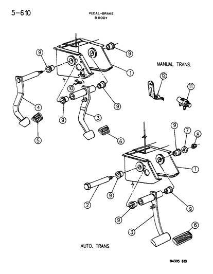 1994 Dodge Ram Wagon Brake Pedal Diagram