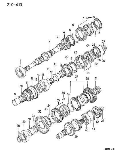 1996 Dodge Stealth Gear Train of Manual Transmission Diagram