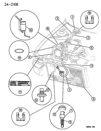 1996 Chrysler New Yorker Compressor, W/Manifold, W/O Clutch Diagram for R1017355