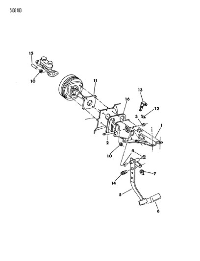1985 Dodge Omni Pad, Brake Pedal, W/Manual Transmission Diagram for 5206231