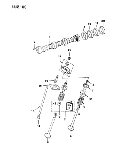 1986 Jeep Comanche Camshaft & Valves , And Piston Diagram 3 - Thumbnail