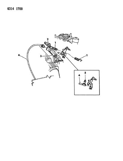 1987 Dodge Dakota Throttle Control Diagram 1 - Thumbnail
