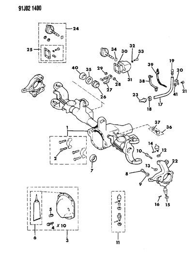 1991 Jeep Comanche Housing - Front Axle Diagram 2 - Thumbnail