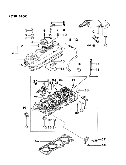 1984 Dodge Colt Valve Guide Diagram for MD000461