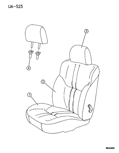 1996 Chrysler Cirrus Front Seat Diagram 2 - Thumbnail