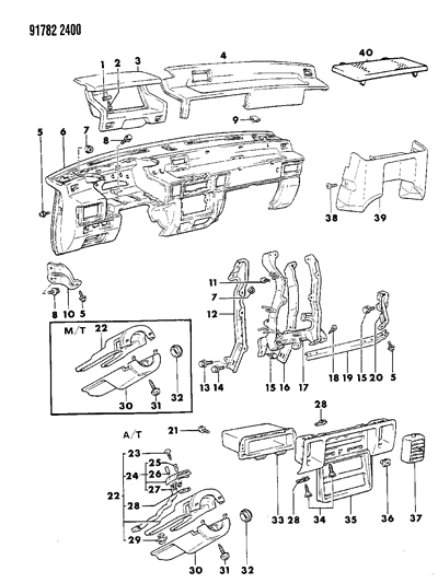 1991 Dodge Ram 50 Instrument Panel Ram, Power Ram Diagram 1 - Thumbnail