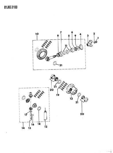 1986 Jeep J20 Differential & Gears Diagram 4 - Thumbnail