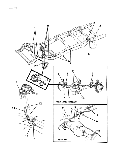 1984 Dodge D350 Lines & Hoses, Brake Diagram