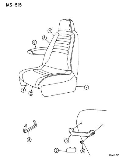 1995 Dodge Caravan Front Seat Diagram 4 - Thumbnail