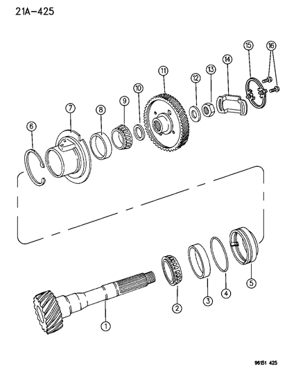 1996 Dodge Caravan Shaft - Transfer Diagram 1 - Thumbnail