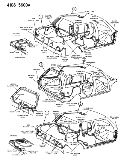 1984 Dodge Aries Wiring - Body & Accessories Diagram 2 - Thumbnail