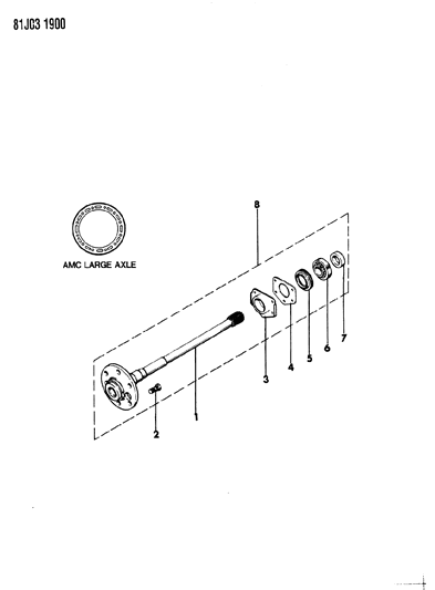 1986 Jeep Comanche Shaft - Rear Axle Diagram 1 - Thumbnail