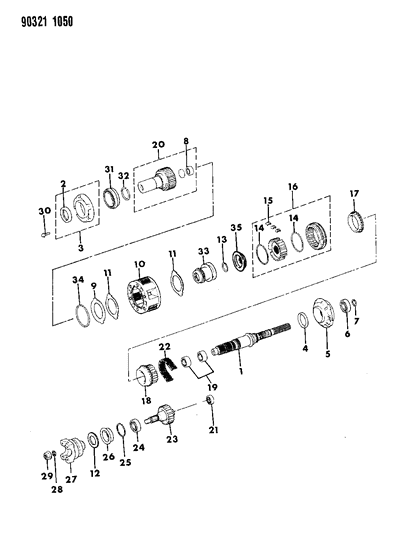 1992 Dodge Dakota Sprocket, Drive, With Bearings Diagram for 4636963