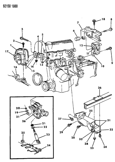 1992 Dodge Shadow Side Mount Diagram for 4612093