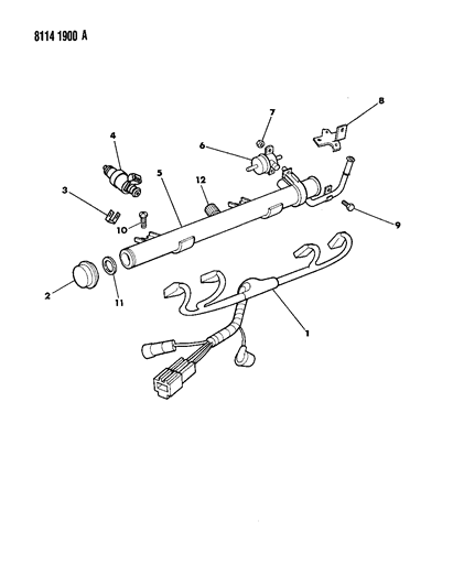 1988 Chrysler New Yorker Base Model Fuel Rail & Related Parts Diagram 2 - Thumbnail