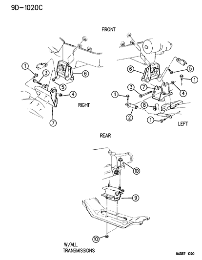 1996 Dodge Ram Van Engine Mounting Diagram 3 - Thumbnail