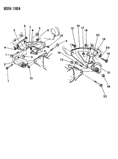 1993 Dodge Dakota Engine Mounting Diagram 1 - Thumbnail