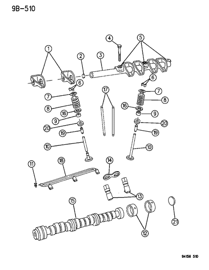 1994 Dodge Caravan Camshaft & Valves Diagram 3 - Thumbnail