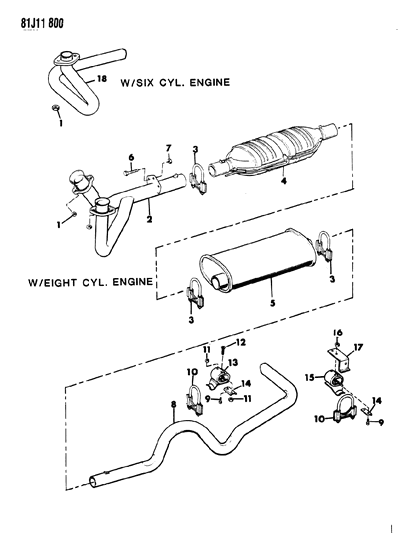 1984 Jeep Wagoneer Exhaust System Diagram 3 - Thumbnail