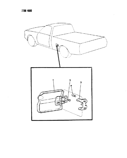 1987 Dodge Ram 50 Fuel Filler Door Diagram