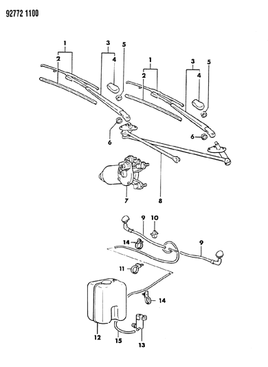 1992 Dodge Ram 50 Wiper Arm Diagram for MB415731