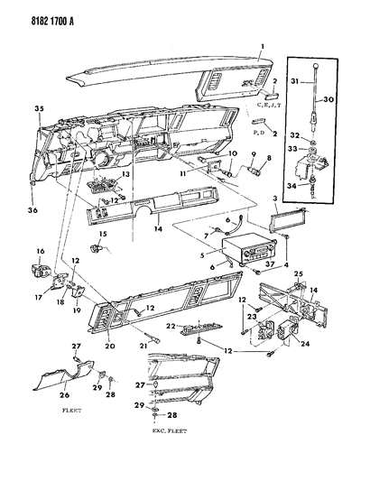 1988 Dodge 600 Power Mast Diagram for 4494010