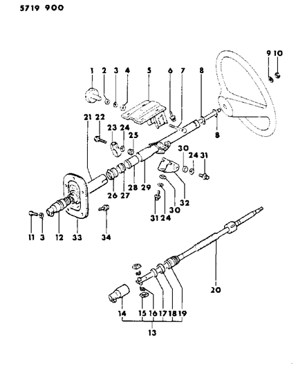 1985 Dodge Ram 50 Column, Power Steering Diagram 2 - Thumbnail