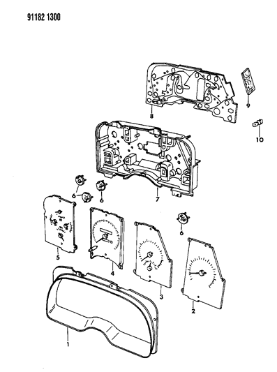 1991 Chrysler LeBaron GTC Instrument Panel Cluster Diagram