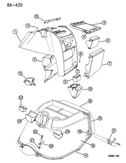 1996 Dodge Ram Van Ashtray Assembly Diagram for 4356626