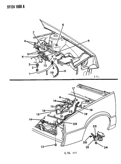 1991 Chrysler LeBaron GTC Plumbing - A/C & Heater Diagram 2 - Thumbnail