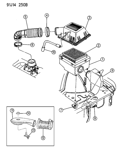 1993 Jeep Grand Wagoneer Cover Diagram for 53009266