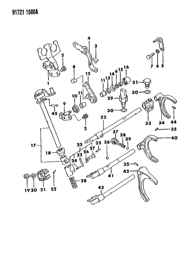 1991 Dodge Stealth Lever, Select Shaft Diagram for MD719962