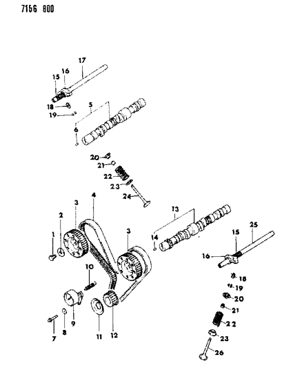 1987 Dodge Caravan Camshaft & Valves Diagram 4 - Thumbnail