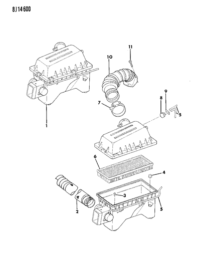1990 Jeep Comanche Air Cleaner Diagram 2 - Thumbnail