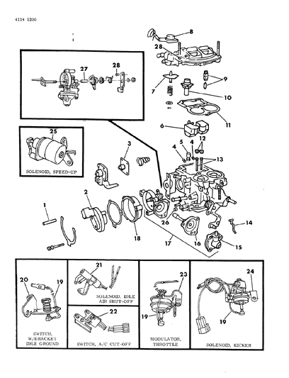 1984 Dodge Omni Carburetor & Component Parts Diagram 3 - Thumbnail