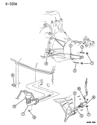 1994 Jeep Cherokee Control, Clutch Diagram 1 - Thumbnail