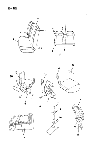 1988 Chrysler Fifth Avenue Front Seat Diagram 3 - Thumbnail