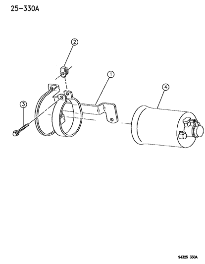 1994 Dodge Ram 2500 Vapor Canister Bracket Diagram for 53030784