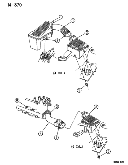 1995 Chrysler Cirrus Air Cleaner Diagram 1 - Thumbnail