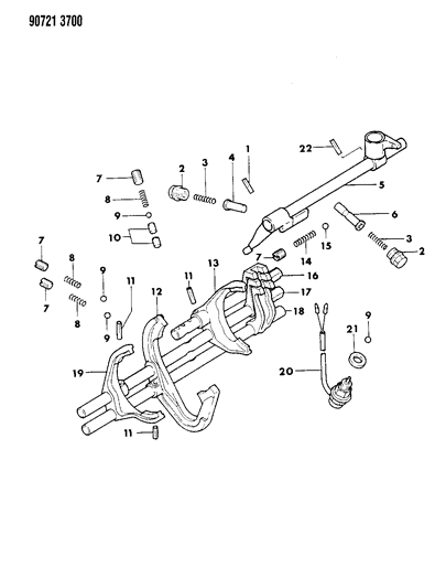 1990 Dodge Ram 50 Control, Shift Diagram 1 - Thumbnail