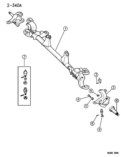 1994 Jeep Cherokee Housing - Front Axle Diagram 1 - Thumbnail