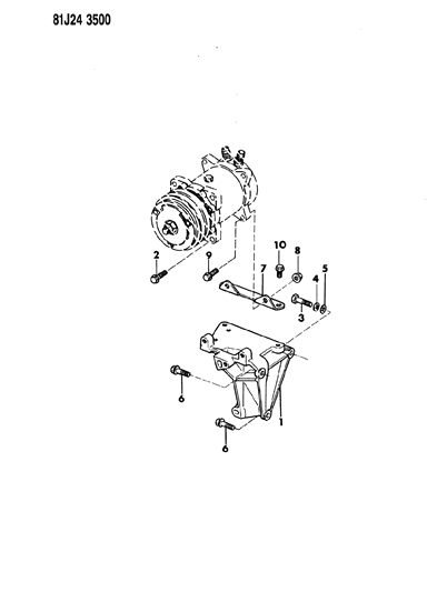 1986 Jeep Comanche Compressor & Mounting Diagram 3 - Thumbnail