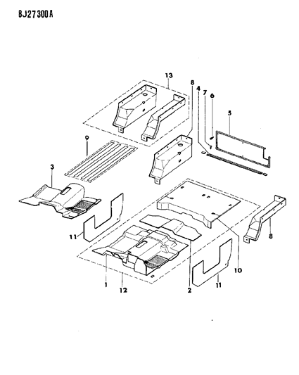 1990 Jeep Wrangler Carpet, Cargo Diagram for 5AF21JY6