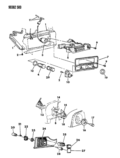 1992 Dodge Ram Wagon Blower Motor Switch Diagram for 4034364