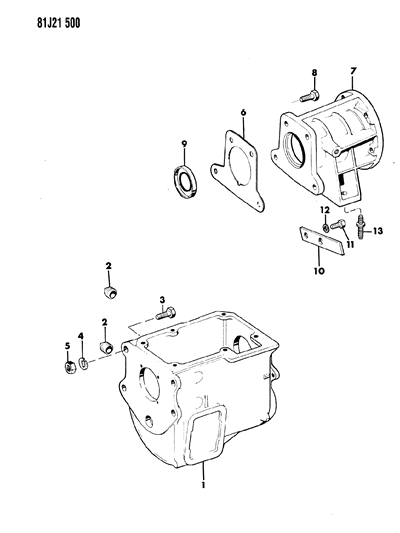 1986 Jeep J10 Transmission Case, Extension & Miscellaneous Parts Diagram 5 - Thumbnail