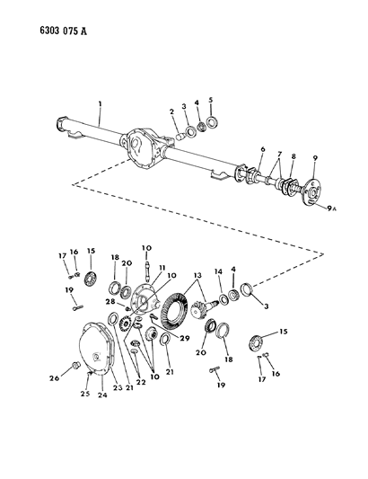 1987 Dodge Dakota Axle, Rear, With Differential And Carrier Diagram 1 - Thumbnail