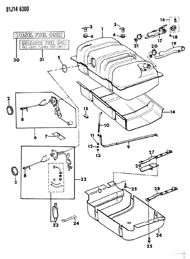 1984 Jeep Cherokee Sending Unit Gasket Diagram for 53000575